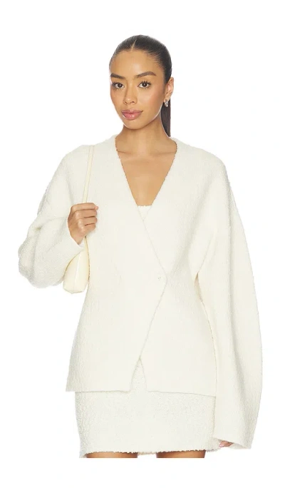 Lovers & Friends Martine Textured Wrap Knit Jacket In Neutral