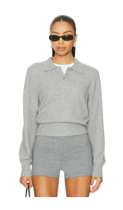 Lovers & Friends Mattelyn Polo Sweater In Gray