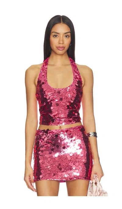Lovers & Friends Mia Embellished Top In Pink