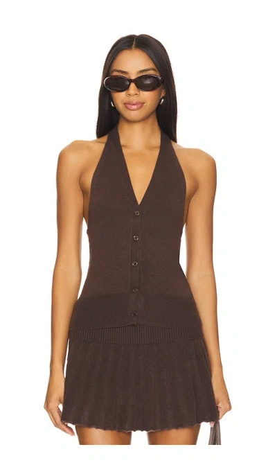 Lovers & Friends Milana Vest In Brown