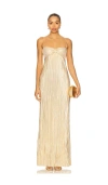 Lovers & Friends Mya Gown In Burgundy
