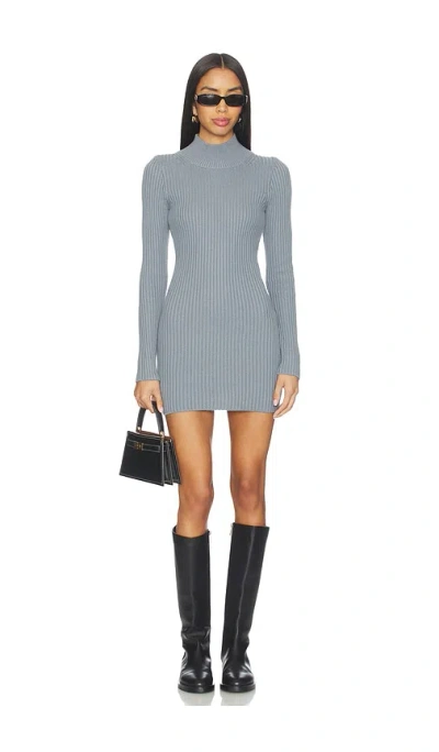Lovers & Friends Noha Mock Neck Mini Dress In Gray