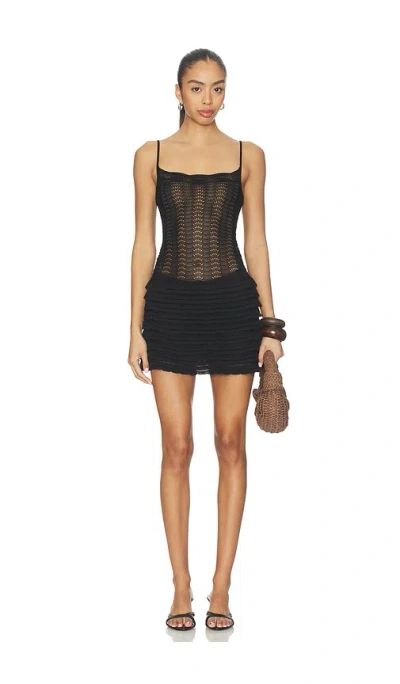 Lovers & Friends Oliviyah Wavy Knit Mini Dress In Black
