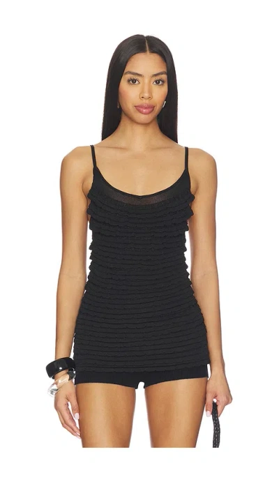 Lovers & Friends Oliviyah Wavy Knit Tank In Black