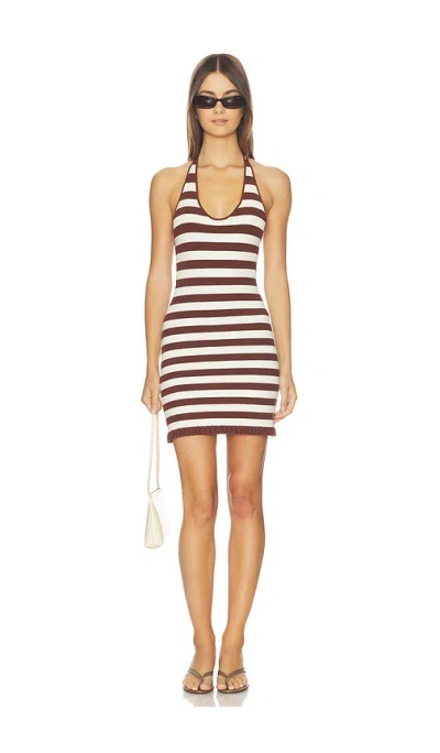 Lovers & Friends Ottoline Stripe Mini Dress In Brown