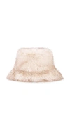 Lovers & Friends Perri Faux Fur Bucket Hat In Neutral