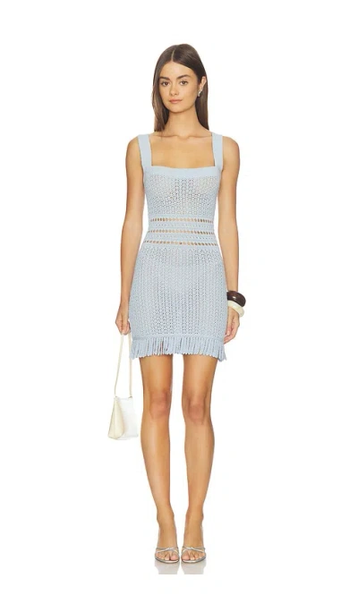 Lovers & Friends Philine Fringe Mini Dress In Blue