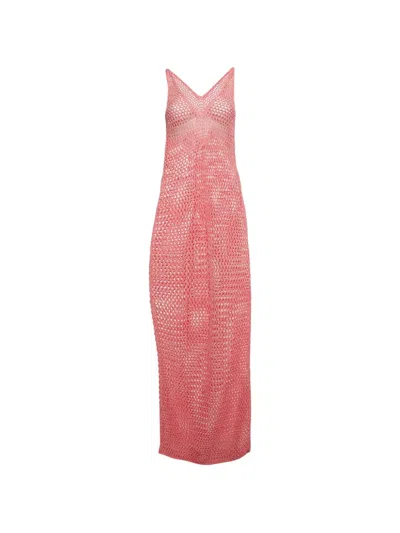 Pre-owned Lovers & Friends Pilar Crochet Maxi Dress In Pink