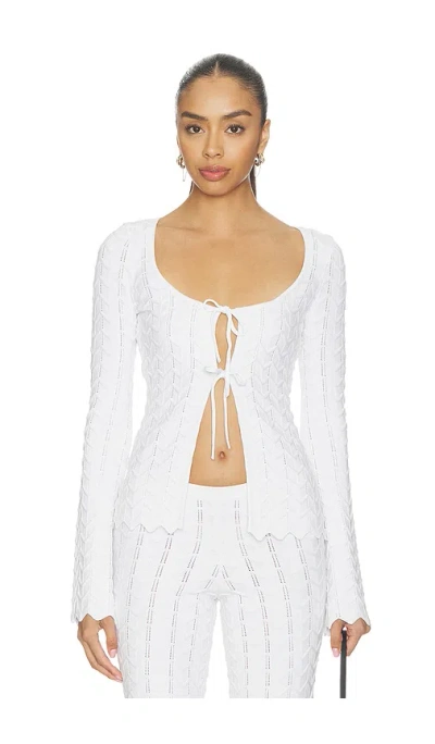 Lovers & Friends Polly Tie Front Cardigan In White
