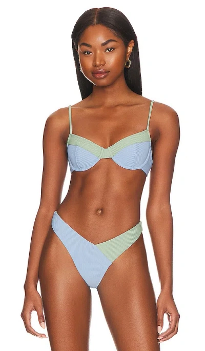 Lovers & Friends Pool Party Top In Sky Blue & Mint