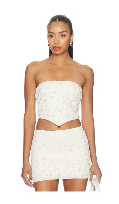 Lovers & Friends Reiley Shell Embroidered Top In White