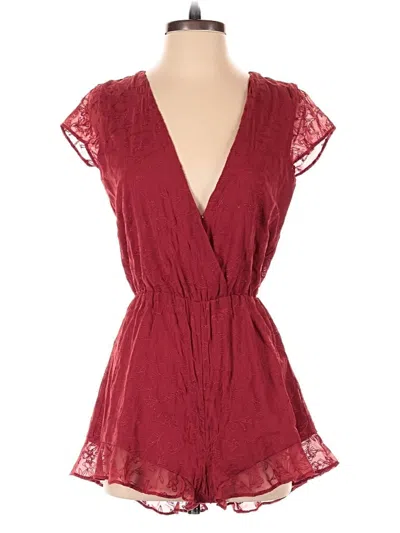 Pre-owned Lovers & Friends Romper In Burgundy