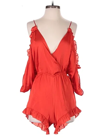 Pre-owned Lovers & Friends Romper In Red