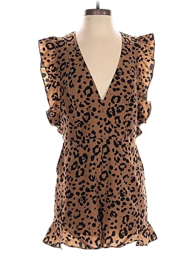 Pre-owned Lovers & Friends Romper In Tan