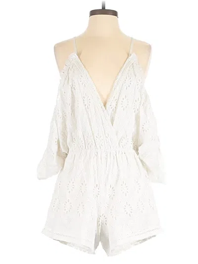 Pre-owned Lovers & Friends Romper In White
