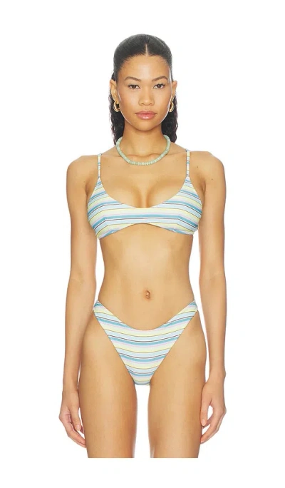 Lovers & Friends Rudi Top In Teal & Yellow Multi Stripe