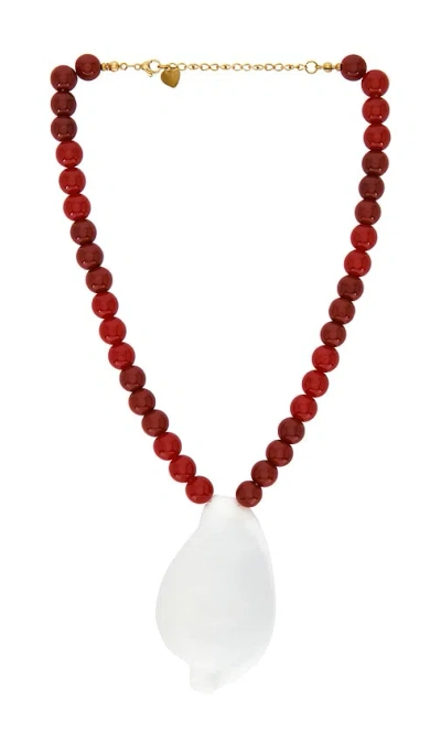 Lovers & Friends Sage Shell Necklace In Red Multi