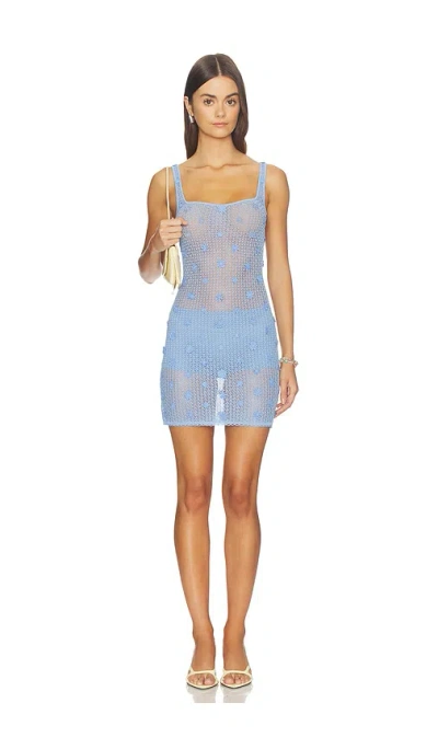 Lovers & Friends Savanna Floral Embellished Mini Dress In Blue