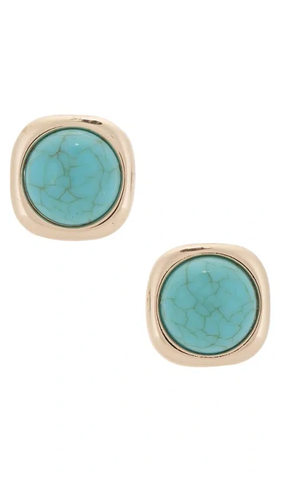 Lovers & Friends Sedona Stud Earrings In Gold & Turquoise