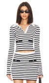 Lovers & Friends Selene Striped Sweater In 黑色、白色