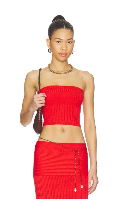 Lovers & Friends Shania Knit Tube Top In Red