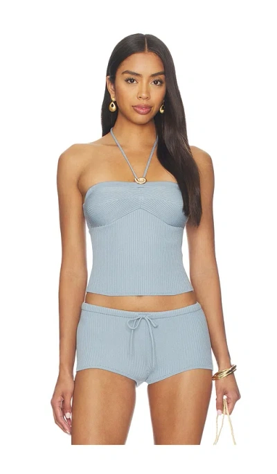 Lovers & Friends Shelbi Halter Top In Blue