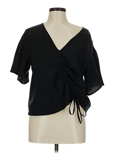 Pre-owned Lovers & Friends Short Sleeve Blouse In Black