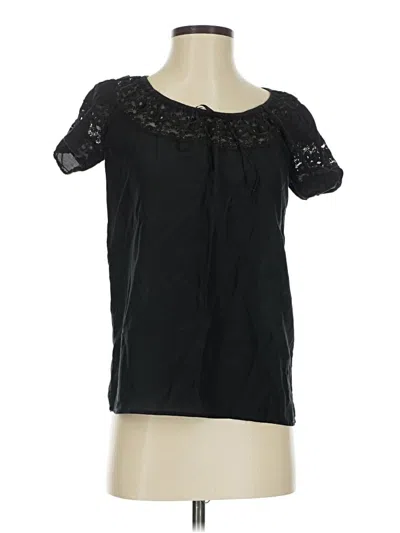 Pre-owned Lovers & Friends Short Sleeve Blouse In Black