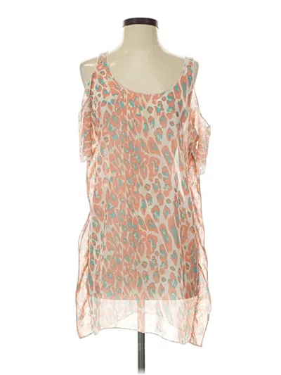 Pre-owned Lovers & Friends Short Sleeve Blouse In Orange