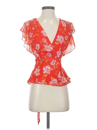 Pre-owned Lovers & Friends Short Sleeve Blouse In Orange
