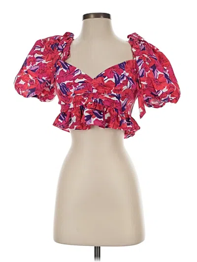 Pre-owned Lovers & Friends Short Sleeve Blouse In Pink