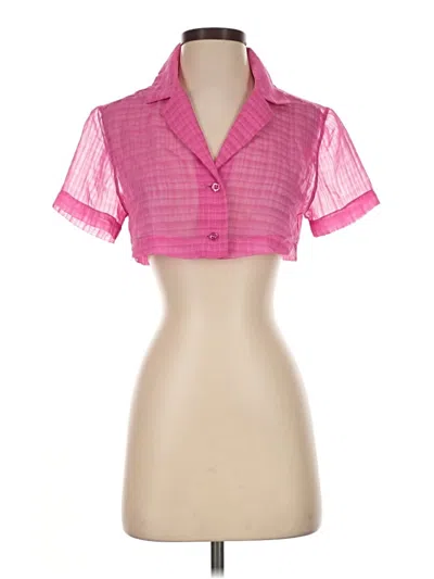 Pre-owned Lovers & Friends Short Sleeve Blouse In Pink
