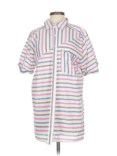 Pre-owned Lovers & Friends Short Sleeve Button Down Shirt In Pink