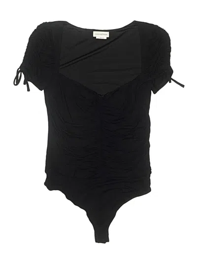 Pre-owned Lovers & Friends Short Sleeve Top Black Plunge Neckline Tops