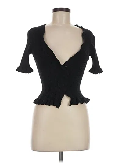 Pre-owned Lovers & Friends Short Sleeve Top Black Sweetheart Neckline Tops