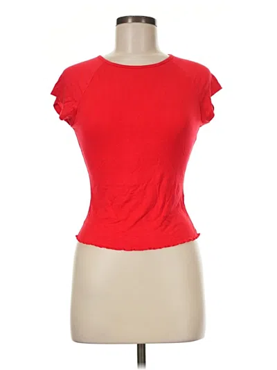 Pre-owned Lovers & Friends Short Sleeve Top Red Sweetheart Neckline Tops