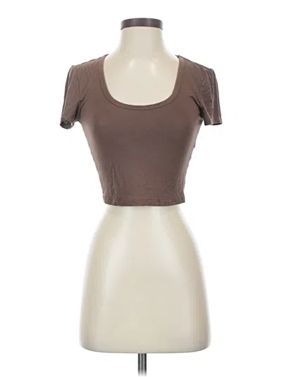 Pre-owned Lovers & Friends Short Sleeve T-shirt In Brown
