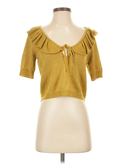 Pre-owned Lovers & Friends Short Sleeve T-shirt In Gold