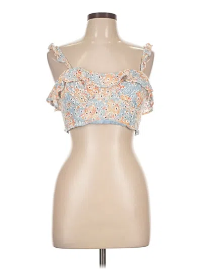 Pre-owned Lovers & Friends Sleeveless Top Blue Strapless Neckline Tops