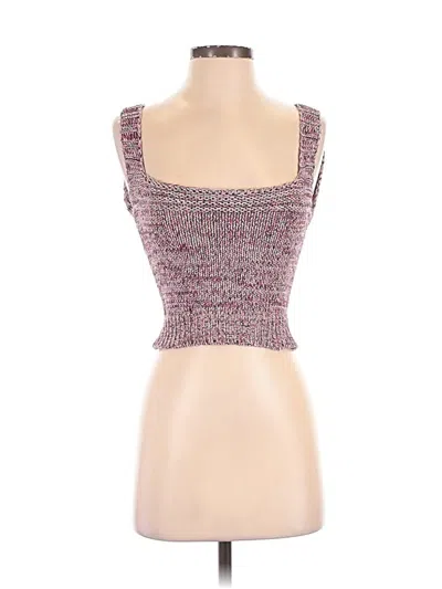 Pre-owned Lovers & Friends Sleeveless Top Burgundy Sweetheart Neckline Tops
