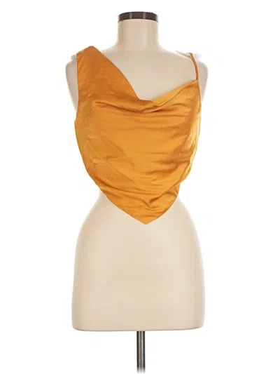 Pre-owned Lovers & Friends Sleeveless Top Gold Strapless Neckline Tops