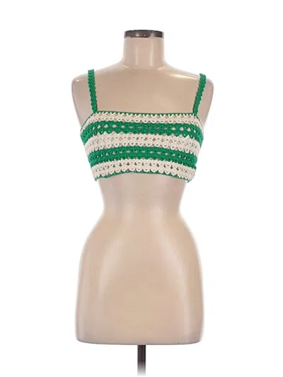 Pre-owned Lovers & Friends Sleeveless Top Green Strapless Neckline Tops