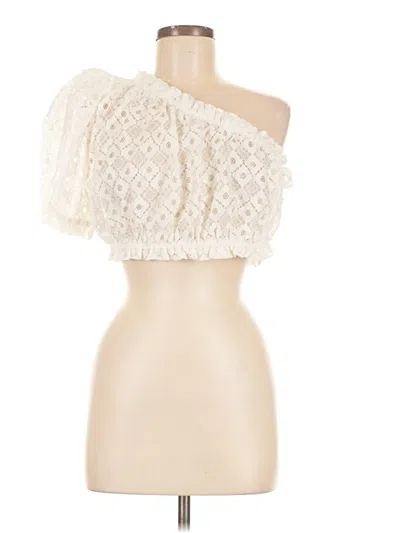 Pre-owned Lovers & Friends Sleeveless Top Ivory One Shoulder Neckline Tops In White