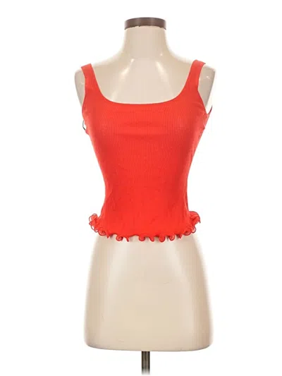 Pre-owned Lovers & Friends Sleeveless Top Orange Sweetheart Neckline Tops