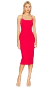 Lovers & Friends Starling Midi Dress In Deep Red