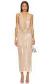 Lovers & Friends Stevie Sequin Midi Dress In Nude Neutral