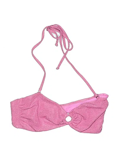 Pre-owned Lovers & Friends Swimsuit Top Pink Polka Dots Pattern Swimwear