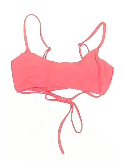 Pre-owned Lovers & Friends Swimsuit Top Pink Solid Pattern Swimwear