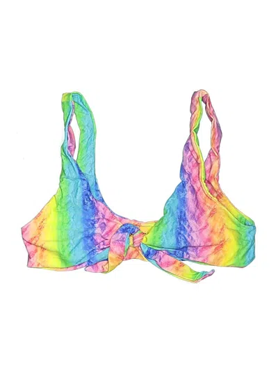 Pre-owned Lovers & Friends Swimsuit Top Pink Tie-dye Pattern Swimwear