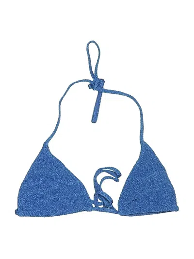 Pre-owned Lovers & Friends Swimsuit Top Purple Tweed Pattern Swimwear